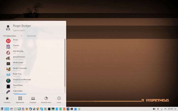 Apps menu
