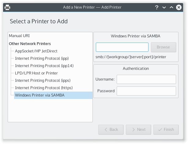 No Samba printing