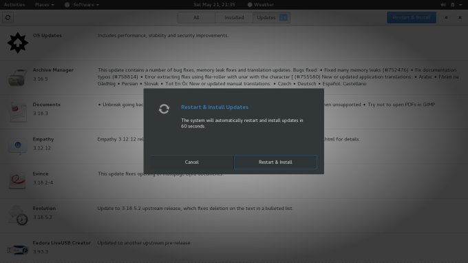 Restart to update