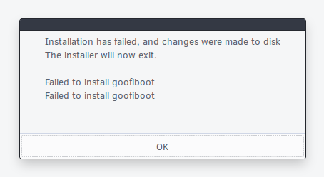 Installation failed