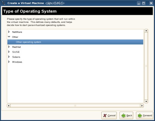 Create machine, OS