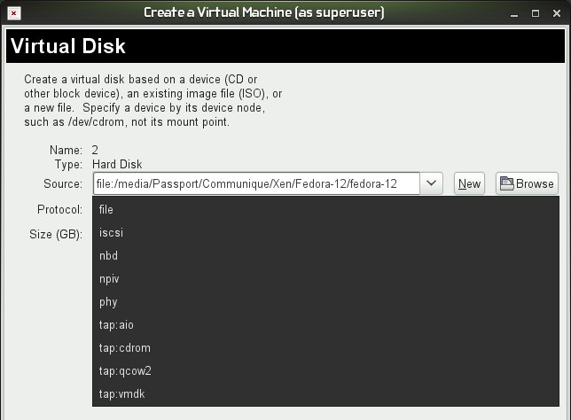 Disks, choose type