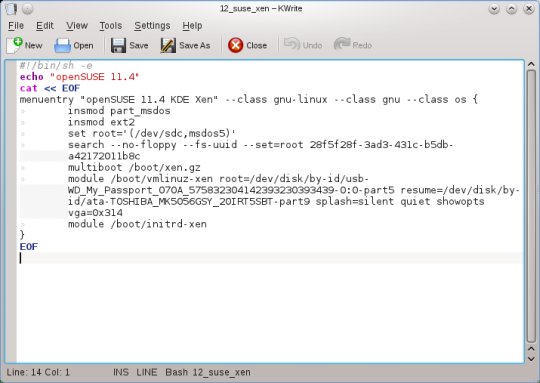 GRUB 2 menu