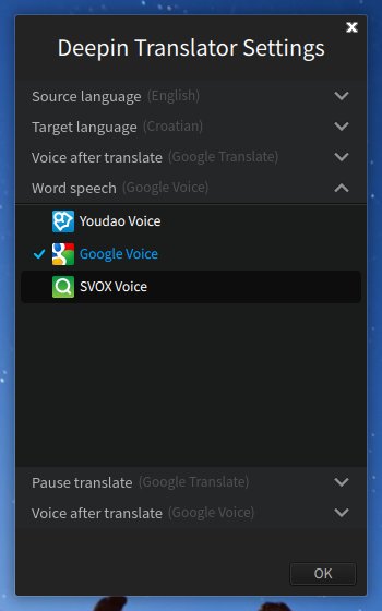 Translator settings
