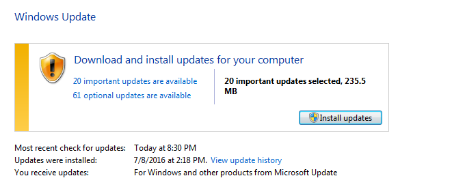 Slow update fix works