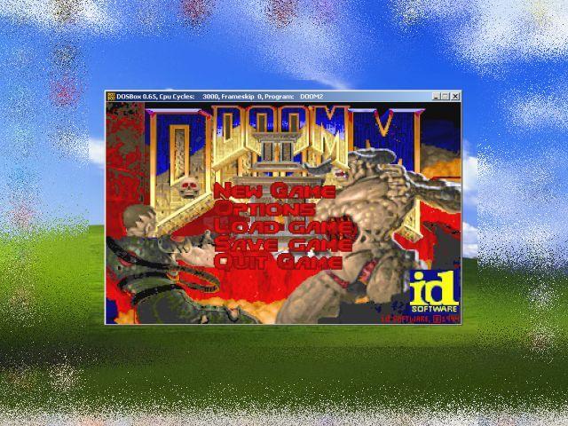 DOSBox with Windows background