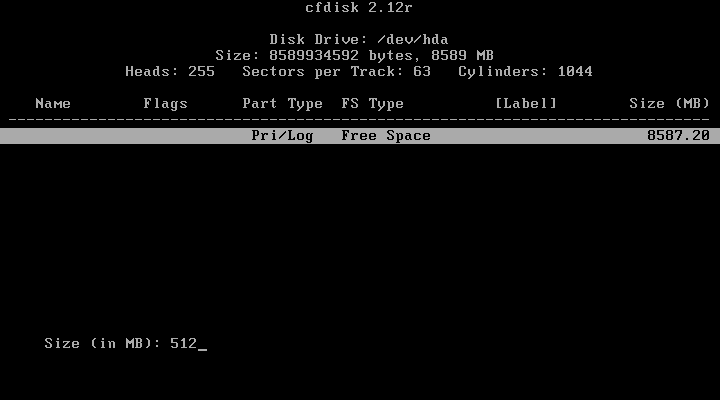 [Image: slackware_cfdisk_new_partition_primary_size.png]