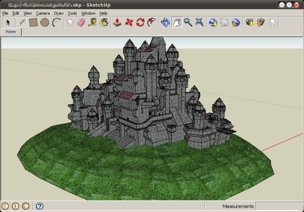 SketchUp editing image of castle
