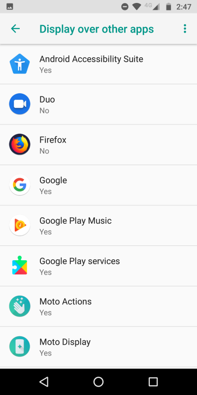 Display over other apps