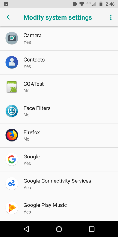 System settings