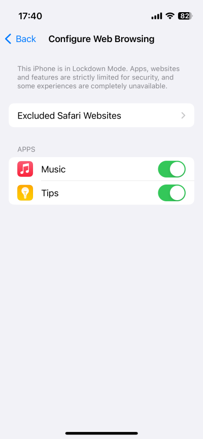 Apps list