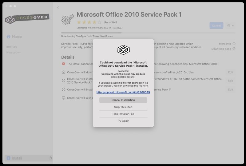 Office setup error
