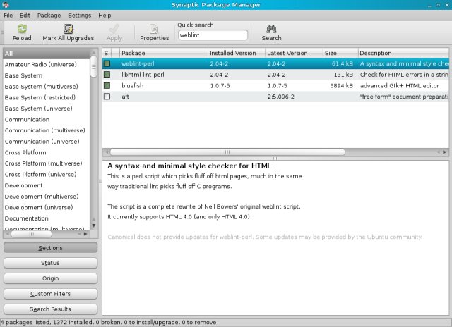 Weblint install