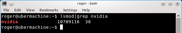 Nvidia driver in use