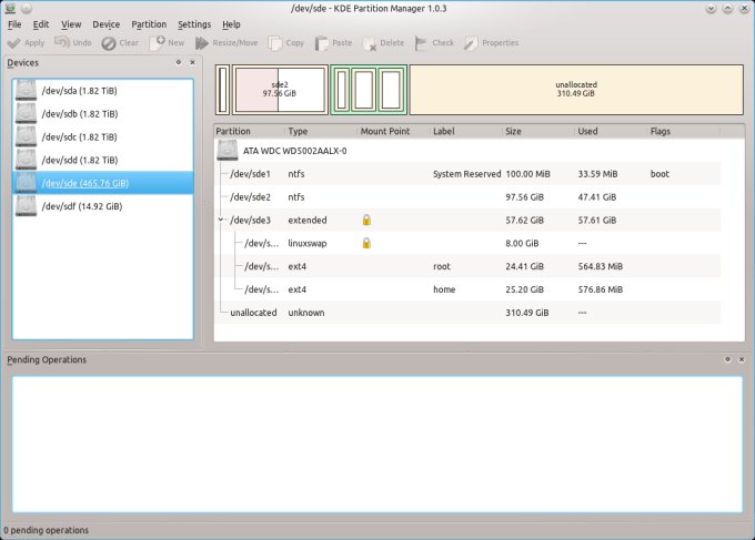 Partition setup