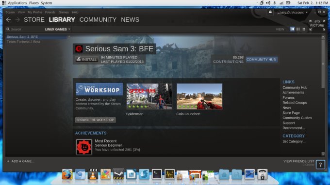 Steam on Fuduntu