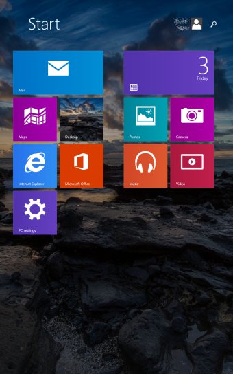 Start Screen, changed