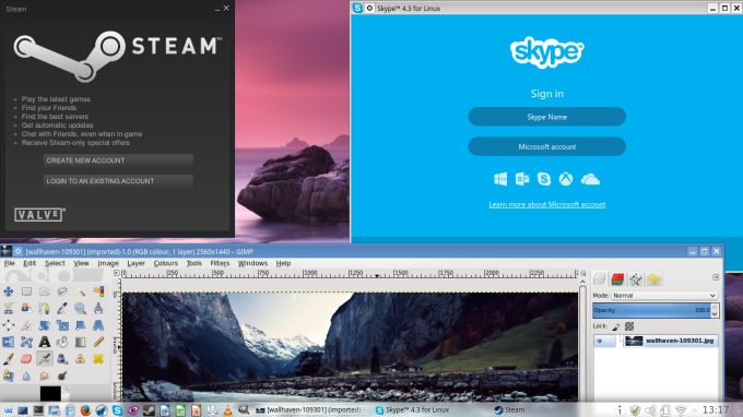 Final desktop, with apps