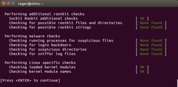 Rootkit Hunter report