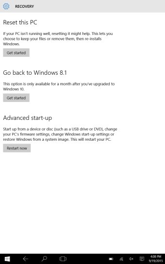 Back to Windows 8.1