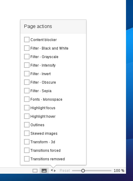 Page actions