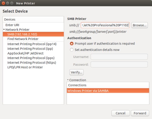 Samba printing, fast