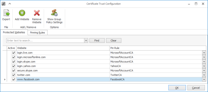 Trust configuration