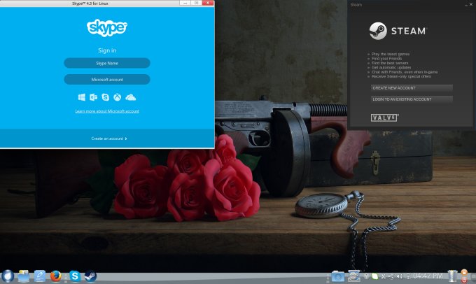 Steam, Skype, nice desktop