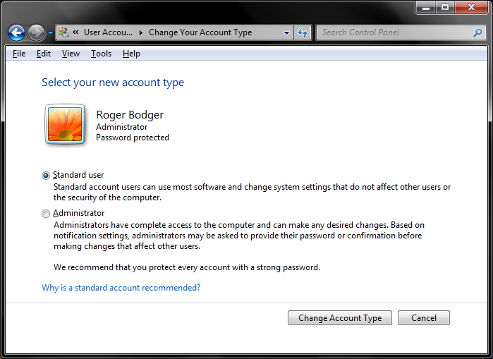 Change type