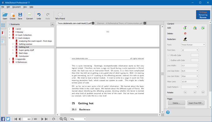 Edit mode, redact