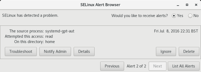 SELinux alert
