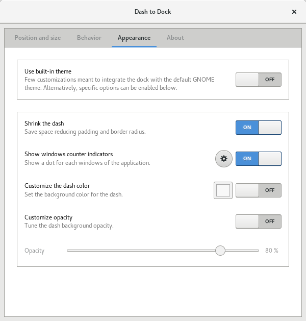 Install icon panel & dock on Gnome 3