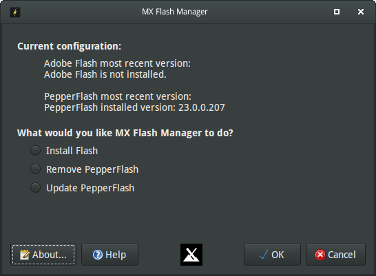 Flash setup using MX Tools