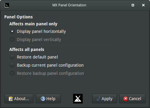 Panel orientation