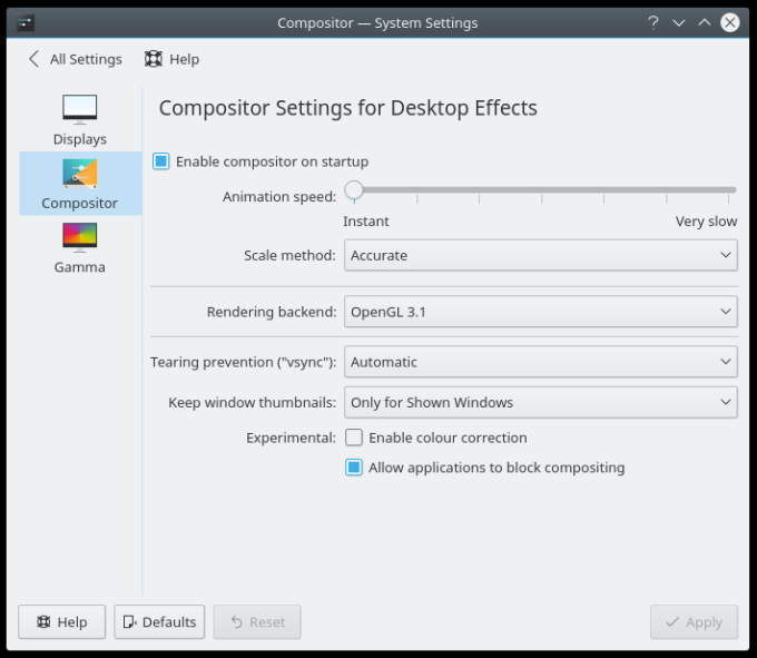 Optimal compositor settings