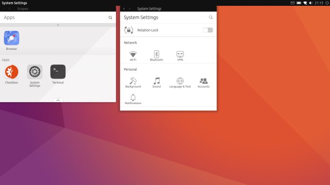 Unity 8 desktop environment