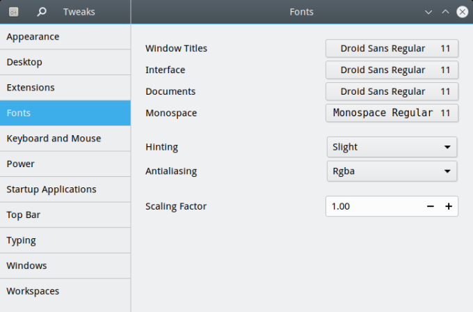 Droid Sans fonts