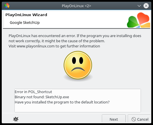 PlayOnLinux failed