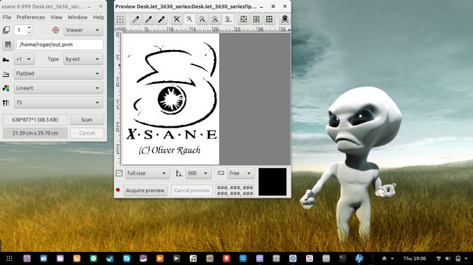 XSane, running
