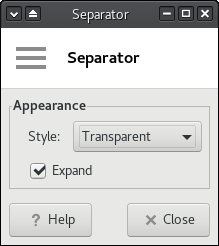 Separator, transparent