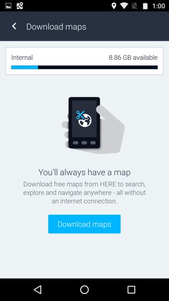 Offline maps download