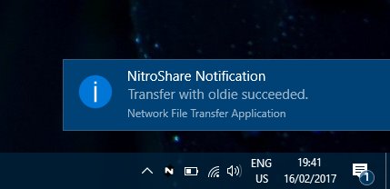 Success notification
