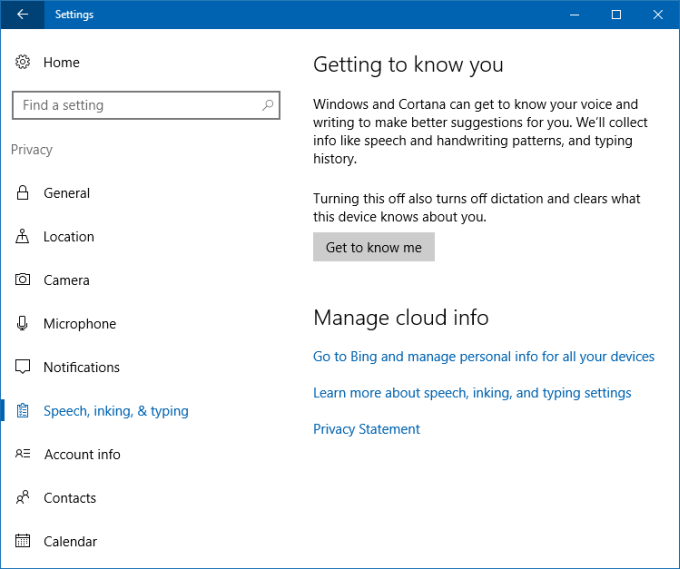 Privacy, getting to know you