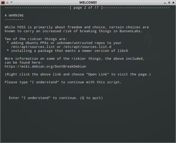 Debian warning