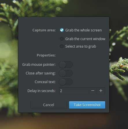 Screenshot tool, dark theme