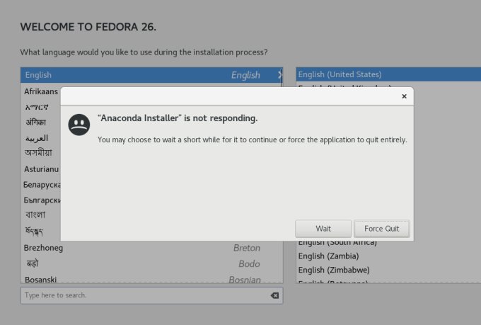 Installer stuck