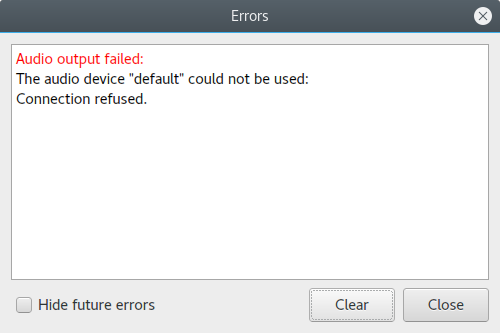 Audio error