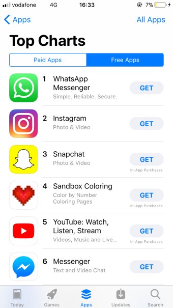 Apps, free top list