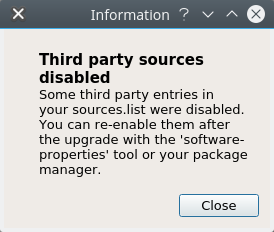 Third party sources disabled