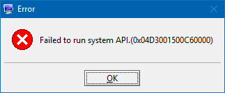 EasyUEFI, system API error